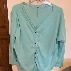 Amazon Women's Mint Green Button-Up Pajama Top